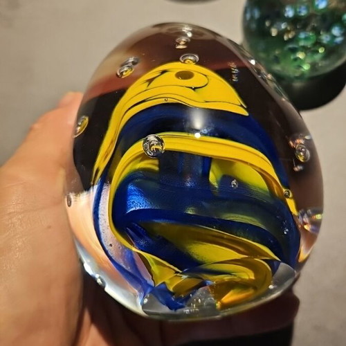 Set of 3 vintage glass paperweights