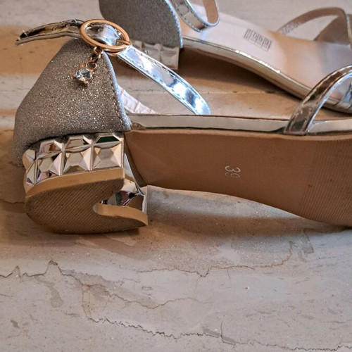 Silver sandals like new, size 39