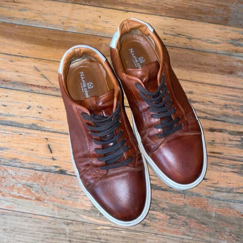 Napoleon Men's Brown Leather Sneakers Like New Size 44