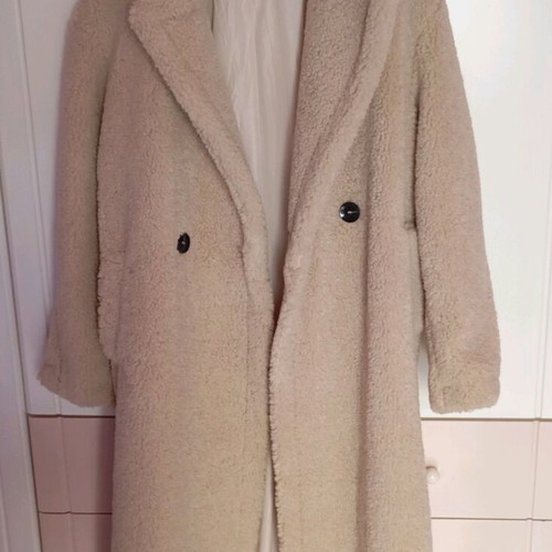 Bershka Beige Bouclé Coat new, size M