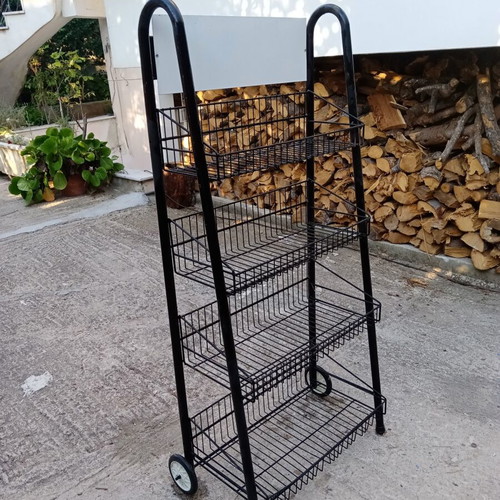 Metal Display Stand with 4 Shelves on Wheels new