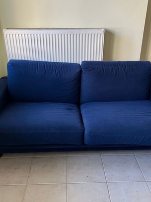 Italian velvet three-seater sofa, 1.85x1.00m