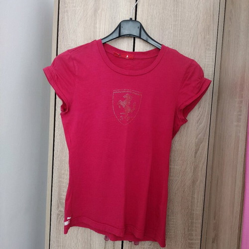 Puma Ferrari women's t-shirt used with crystals and round neckline