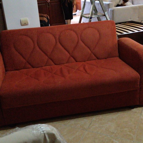 Fabric sofa used, elastic with two cushions