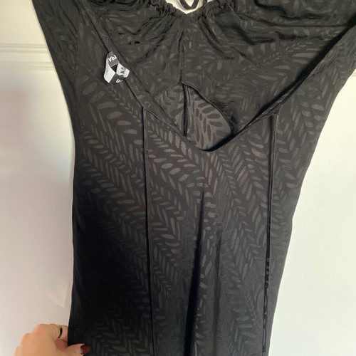 Nadia Rapti dress new, black, size S with slit and tie back