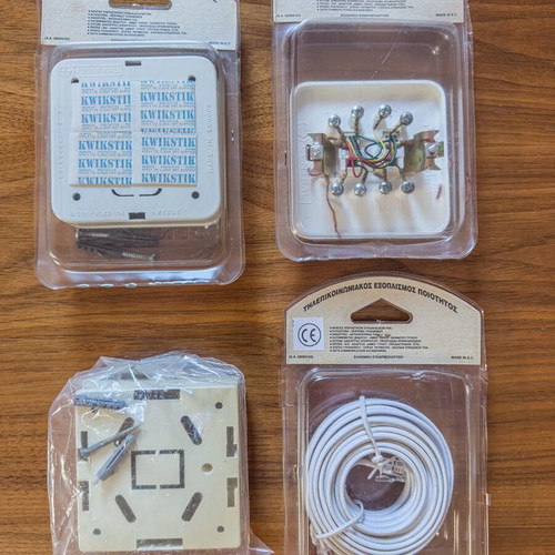 Central telephone sockets new, wall-mounted and flush with 6m cable