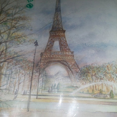 Watercolor of Eiffel Tower new, size 30x40