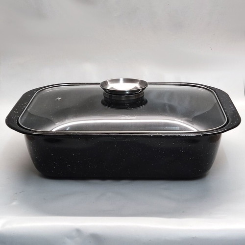 Enamel Roasting Pan new with glass lid