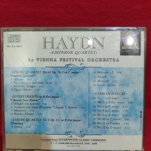 Haydn Emperor Quartet CD like new, classical
