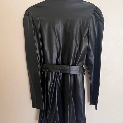 Zara leather dress size L like new, black