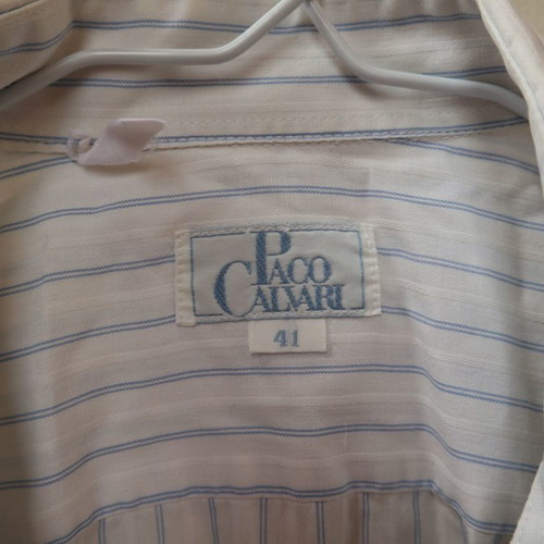 Paco Calvari men's striped shirt used, white, size 41