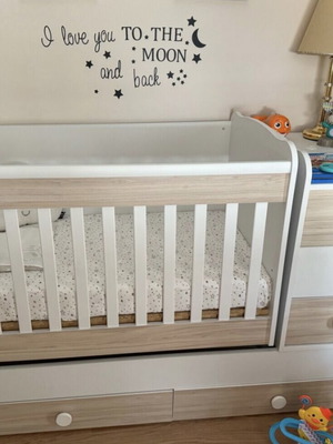 Lito Multifunctional Baby Cot like new with aloe vera mattress