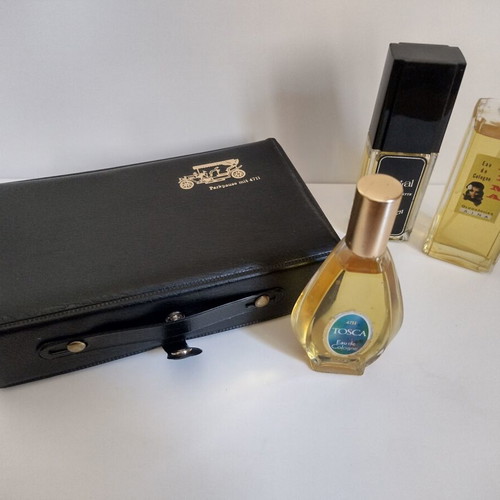 Tosca 4711 cologne set used with leather box and two vintage colognes