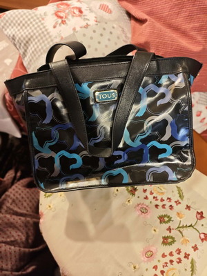 Tous shoulder bag black with blue, light blue and turquoise details like new