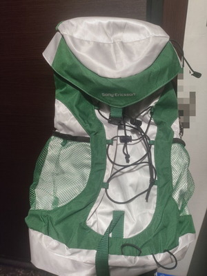 Sony Ericsson Trekking Backpack like new, green and silver