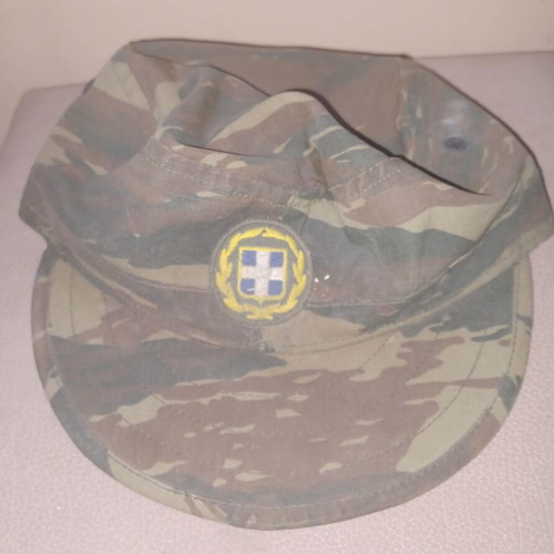 Military hats like new, officer's side cap and E.S jockey with emblem