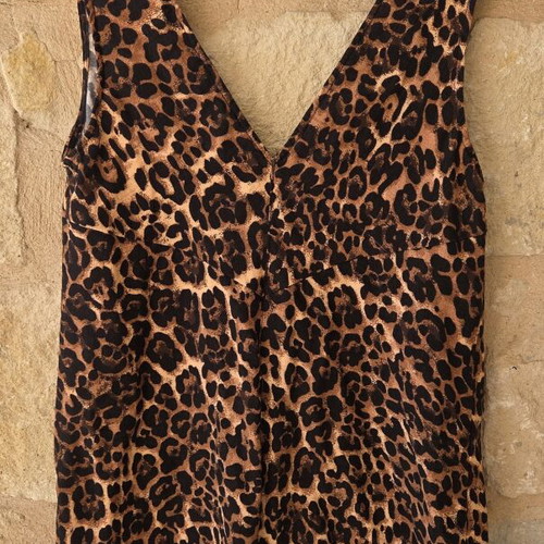 Topshop Leopard Print Button Front Playsuit New