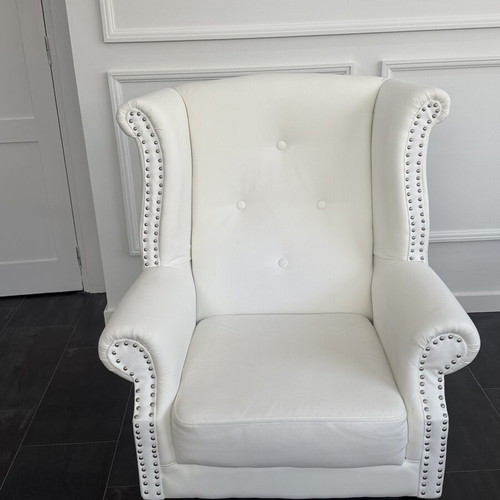 Leather three-seater sofa and armchair set