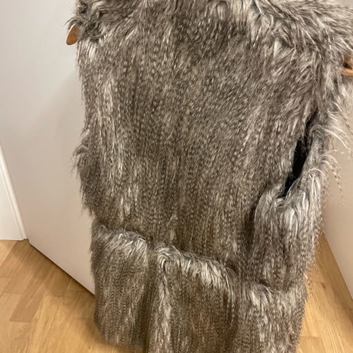 Fur vest blazer style Zara used, gray, size M