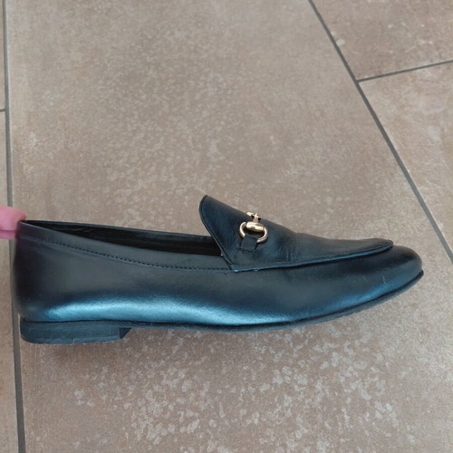 Labrini women's moccasins, black leather, size 36
