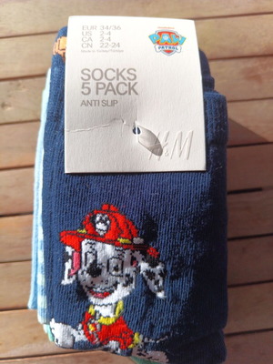 Paw Patrol anti-slip socks new, pack of 5 pairs, H&M