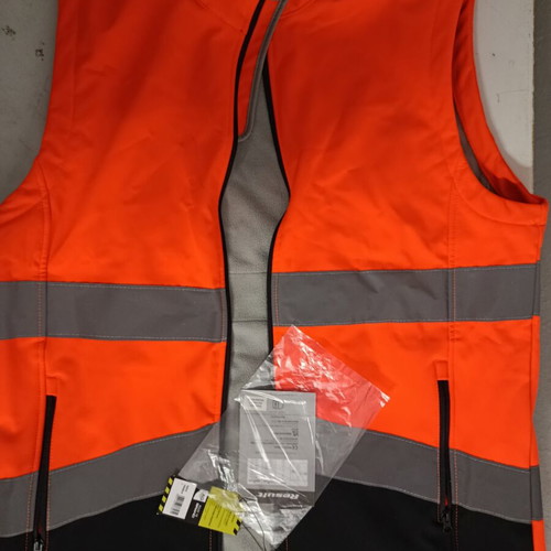 Hi Vis Vest Jacket with Reflective Stripes, New, Size L