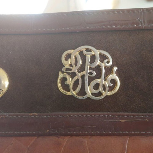 Brown leather shoulder bag used