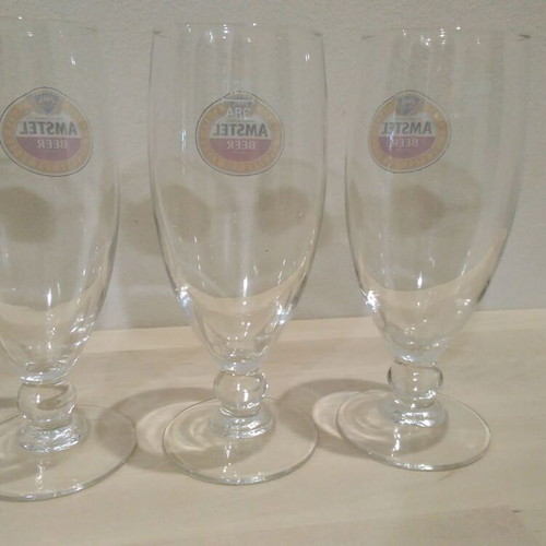 Amstel Beer large beer glass collection, 12 pieces, 2004-05