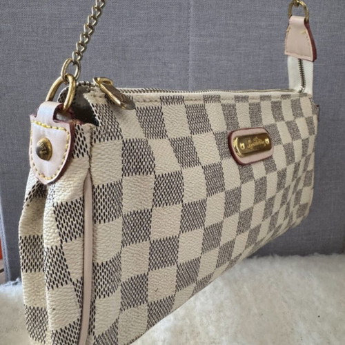 Pochette accessoires shoulder bag like new, Damier Azur pattern