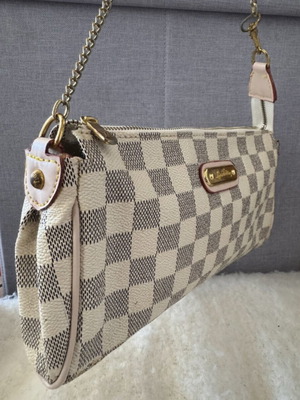 Pochette accessoires shoulder bag like new, Damier Azur pattern
