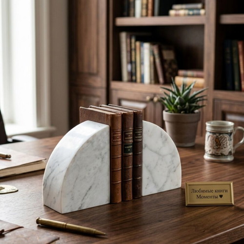 Carrara Marble Bookends, set of 2
