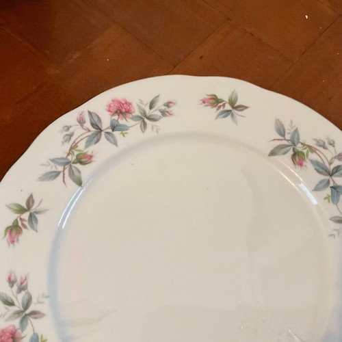 Duchess Bramble Rose English porcelain dinner plates set of 5, excellent condition