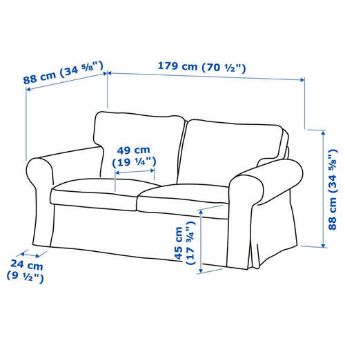 Ikea Ektorp two-seater sofa, beige