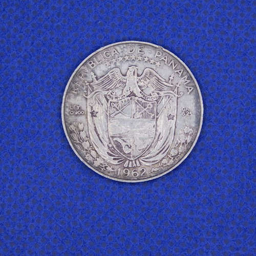 Panama 1/4 Balboa 1962 Silver Coin used, 90% silver