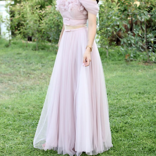 Evening dress long pink size XS like new