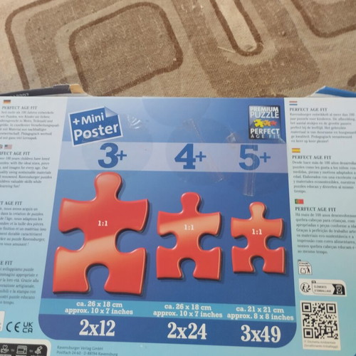 Double Preschool Puzzle 3+ used by Ravensburger with posters