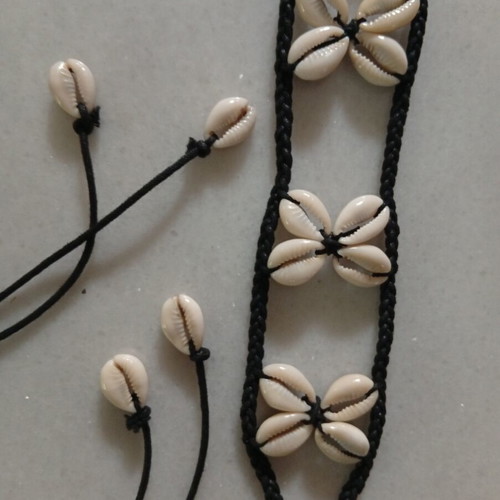 Handmade boho belt with real shells macrame style, like new