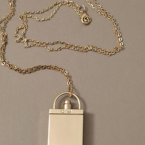 Chloé necklace used, gold tone with padlock pendant