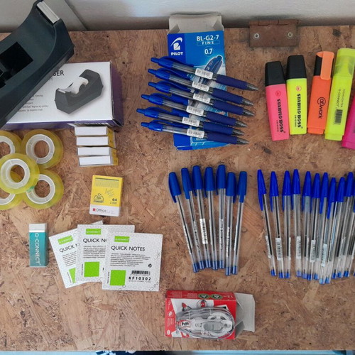Stationery new set with pens, tapes, colored pencils and more