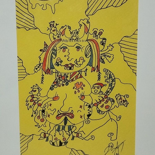 The Guardian of Knowledge Handmade framed artwork new