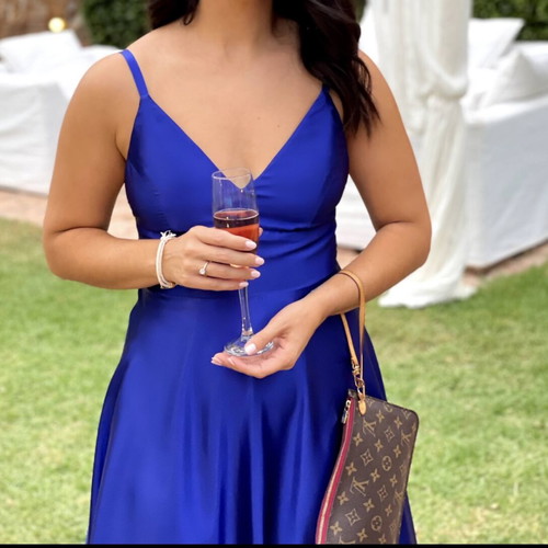 Elegant blue occasion dress, size M