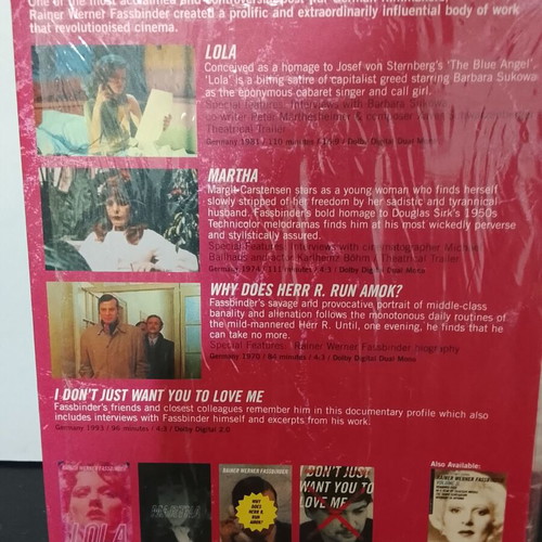Rainer Werner Fassbinder Volume I 4 DVD set used with English subtitles