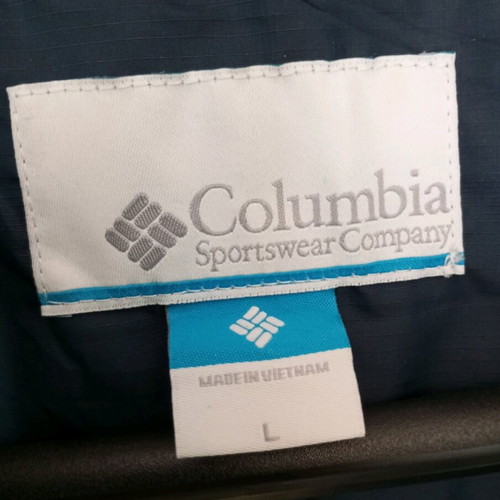 Columbia jacket new with hood, size large, blue turquoise