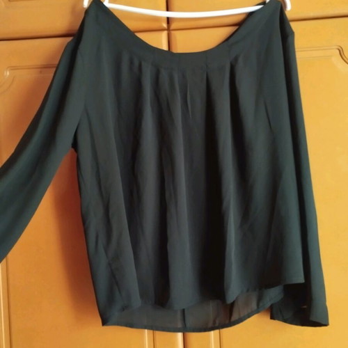Long-sleeve blouse black size M 38 10 like new, airy with transparencies