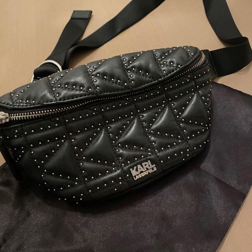 Karl Lagerfeld leather waist bag like new, black