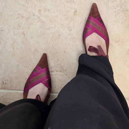 Accessoire Diffusion pointed ballet flats like new, colorful suede