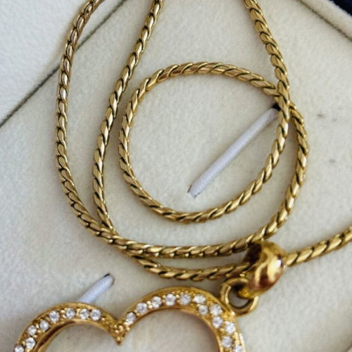 Rebecca heart necklace gold color new stainless steel chain