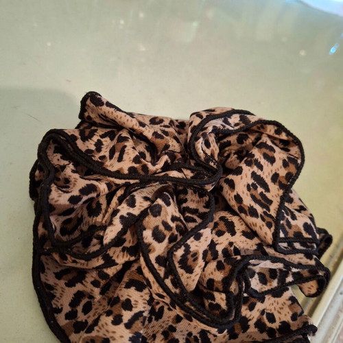 Scrunchie large leopard hair tie triple new animal print