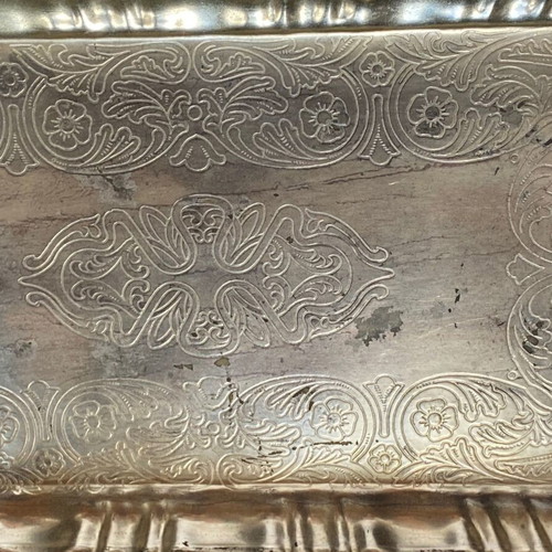 Doukas Silver Ware Co Vintage Silver Tray used, 32x19 cm