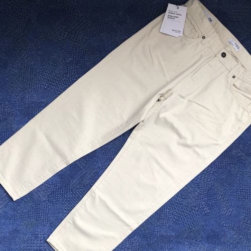 Selected Homme Aldo Relaxed Cropped Jeans new men's cotton pants